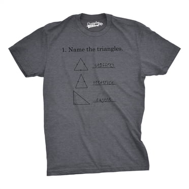 Mens Name The Triangles Funny Math T Shirt Sarcasm Novelty I Love Math Graphic (Grey) - XXL