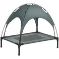 thumbnail image 1 of PawHut Elevated Cooling Pet Bed with Canopy for Medium-Sized Dogs Grey, 1 of 10