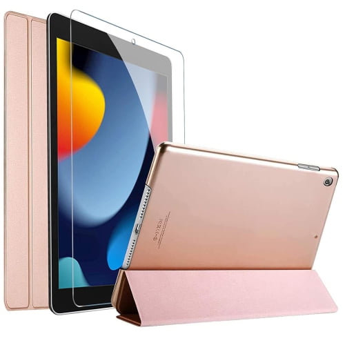 SuperShield Smart Case With Screen Protector for iPad Air 3rd 10.5" 2019 / iPad Pro 10.5" 2017, Slim Lightweight Folio Stand Cover with Translucent Frosted Back - Rose Gold