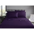 thumbnail image 2 of Ensemble de draps de luxe Swift Home 6 pièces avec taie d'oreiller additionnelle, Queen, Aubergine, 2 of 8