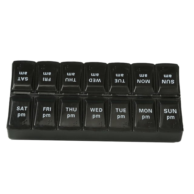Weekly Pill Organizer with AM/PM Compartments, Clear Medication ...