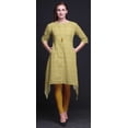 thumbnail image 4 of Bimba Kurti Asymétrique Imprimée de Feuilles de Monstera Dorées pour Femmes Robe d'Été Indienne Tunique Grande, 4 of 6