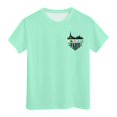 thumbnail image 1 of WEIYLL T-Shirts Filles Manches Courtes Été Col Rond Ville Hauts Imprimés Doux Quotidien Enfant pour 10-11 Ans, 1 of 6