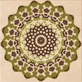 thumbnail image 1 of Ahgly Tapis d'Intérieur Lavable en Machine Carré Transitionnel Kaki Or, 4 Pieds Carré, 1 of 7