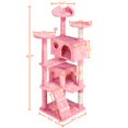 thumbnail image 4 of Yaheetech 62.5"H Cat Tree Tower with 3 Scratching Posts, Pink, 4 of 9