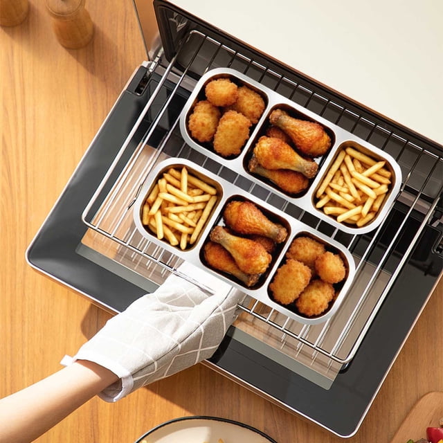 Stainless Steel Three Compartment Condiment Container Reusable Snack for Meal Prep Travel Camping Outdoor Kitchen Storage