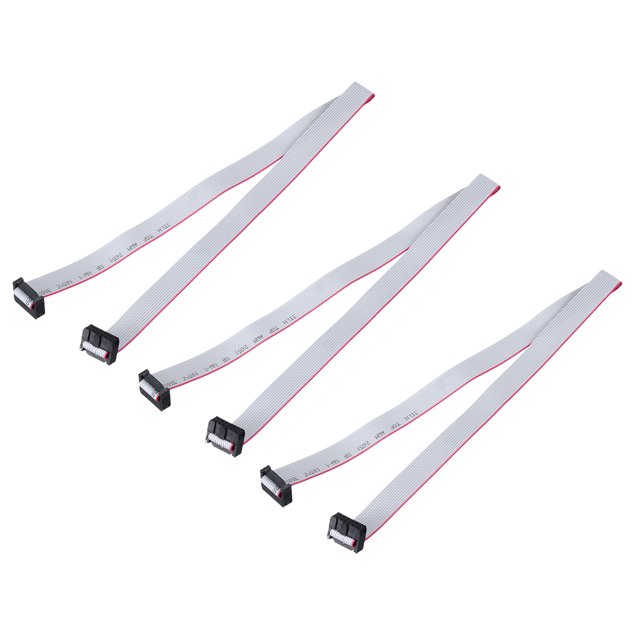 3 Pcs IDC Flat Ribbon Cable, 2.54mm Pitch 15mm Width 50cm Long 12 Pin FC to FC Flat Ribbon Connector Jumper Wire for PC