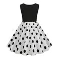 thumbnail image 5 of Huvoen Vêtements de Déguisement pour Filles 4-6 Filles Été Rétro Taille Rayure Couleur Unie Manches Volantées Assemblées Manches Col Rond Robe Blanc 120, 5 of 5