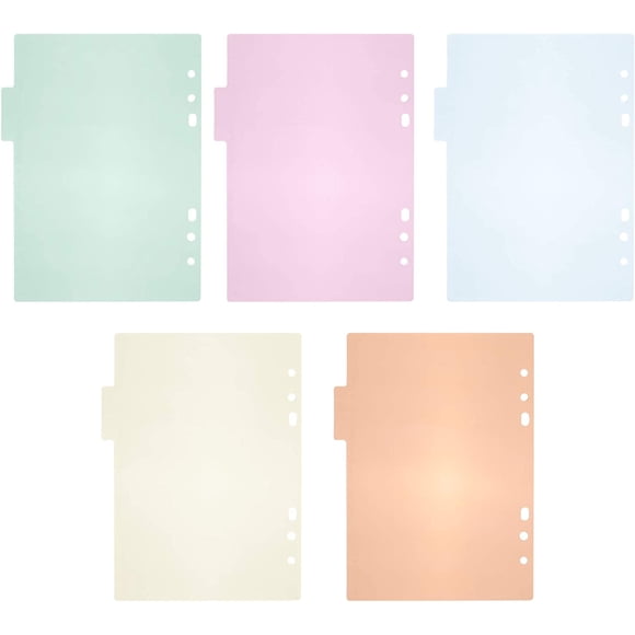 HSHDLDF A5 Binder Dividers Labels Transparent PVC Binder Divider Pages Plastic Binder Dividers Insertable Indexing Cards Binder Page, 10pcs