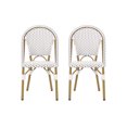 thumbnail image 1 of Elize Chaise Bistro Française d'Extérieur (Ensemble de 2), Gris, Blanc et Fini Bambou, 1 of 8