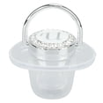 thumbnail image 1 of With Silicone Baby Pacifier Silver A-Z Letters Safe BPA Free One Piece Seamless Pacifier with Lid for Infant 6-18 Months, 1 of 7