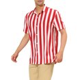 thumbnail image 4 of INSPIRE CHIC Chemise à Rayures pour Hommes Manches Courtes à Blocs de Couleur Chemise de Plage TG Rouge, 4 of 7