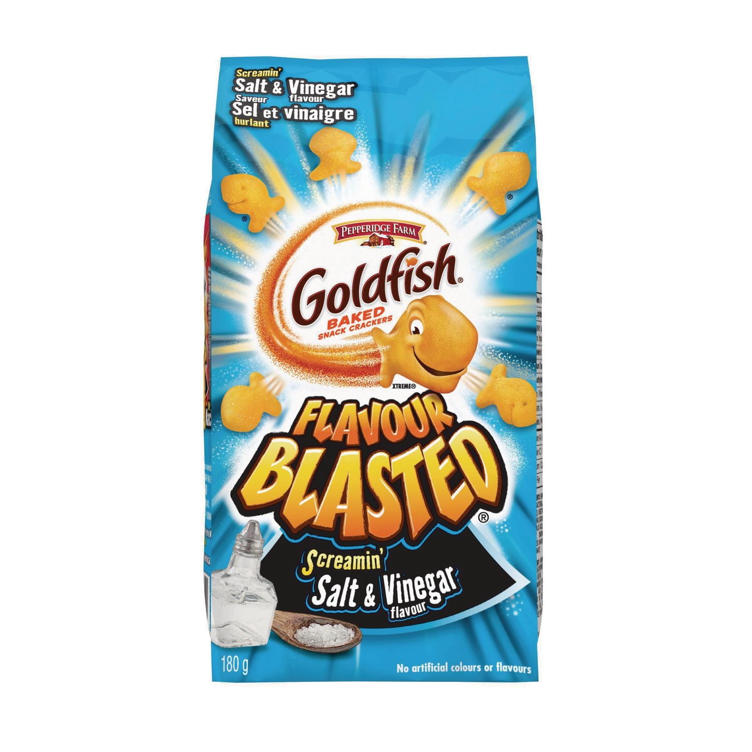 Goldfish® Flavour Blasted Screamin' Salt & Vinegar Crackers, 180g Bag