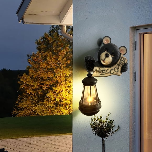Suncoda Decorative Products, American Bear Carrying Lamp Wall Mounted Solar Lights Home Style Wall Lights Innovative Decorative Living Room Patio Lights