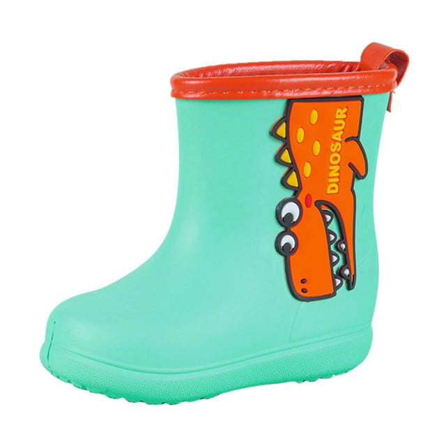 NOKIO Bottes de Pluie Classiques à Col Montant Semelle Antidérapante en TPR Semelle Intermédiaire Résistante aux Perforations Imprimés de Dessins Animés Fantaisistes Construction Waterproof pour Enfants Filles Garçons