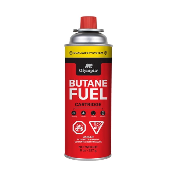 Olympia Brand Butane Gas Cartridge – 8oz (227g) - for Stoves & Portable Appliances. 1 Canister.