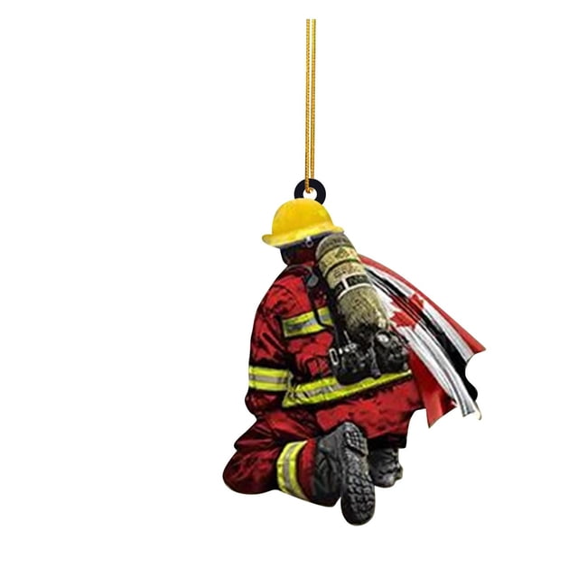 Christmas Tree American Christmas Decorations With Double-Sided Acrylic Pendant For Christmas Firefighters Christmas Decorations Clearance on Clearance