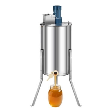 VEVOR Extracteur de Miel Électrique à 3 Cadres, Tourne-Abeilles en Nid d'Abeille, Acier Inoxydable