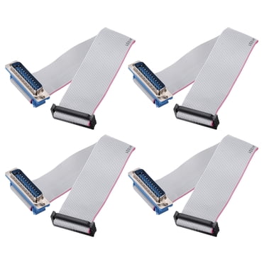 Uxcell 4 Pcs Câble Ruban Plat IDC, Pas de 2,54 mm Largeur de 31,8 mm Longueur de 20 cm Connecteur Ruban Plat 26 Broches Mâle DB25 vers FC-26 Fil de Survoltage pour PC, Écrans LED