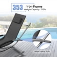 thumbnail image 4 of AKDSteel Patio Chaise Lounge Set Of 3, Outdoor Pool Recliner Chairs With Adjustable Backrests, Armrests, And Side Table For All-Weather Use, 4 of 8
