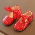 thumbnail image 2 of LNMQLPDBS Baby Girl Shoes Summer and Autumn Girls Boots Cute Flat Solid Color Round Head Ribbon Bow Hook Loop Ruffle Trim Leather Dressy Shoes Toddler Size 9 Shoes Girls for Wedding Communion, 2 of 9