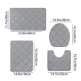 thumbnail image 3 of 4 Piece Bathroom Rug Set with Non Slip Foam Cushioned Mats,Water Absorbent and Machine Washable,Soft Velvet Fleece for Bathtub and Toilet,Home Decor, 3 of 7