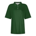 thumbnail image 3 of Yuyuzo Womens Short Sleeve T Shirts Summer Button Collared Business Casual Tunics Loose Fitted Basic Tees, 3 of 4