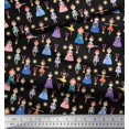 thumbnail image 2 of Soimoi Polyester Crepe Fabric Floral,Medal & Girl Cartoon Decor Fabric Printed Yard 52 Inch Wide, 2 of 3