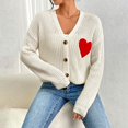 thumbnail image 2 of FAIWAD Women's Graphic Embroidery Cardigan Sweaters Long Sleeve Loose Open Front Knit Crop Sweater, 2 of 8