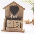 thumbnail image 3 of Desk Calendar Blocks Durable DIY Wood Perpetual Calendar Desktop Accessory Brown Brown Triangle Top, 3 of 8