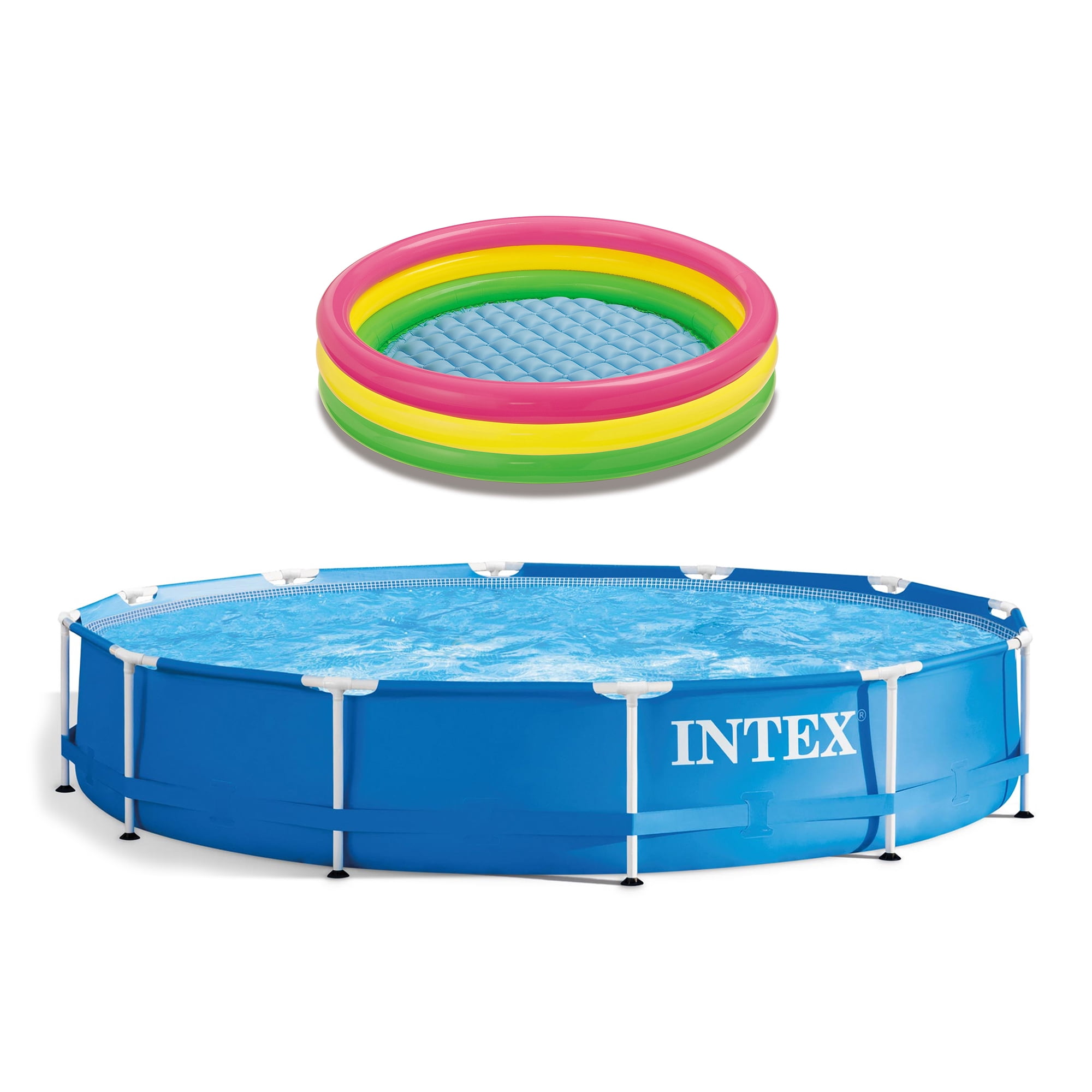 Piscine gonflable anneaux colorés 147x33cm Intex