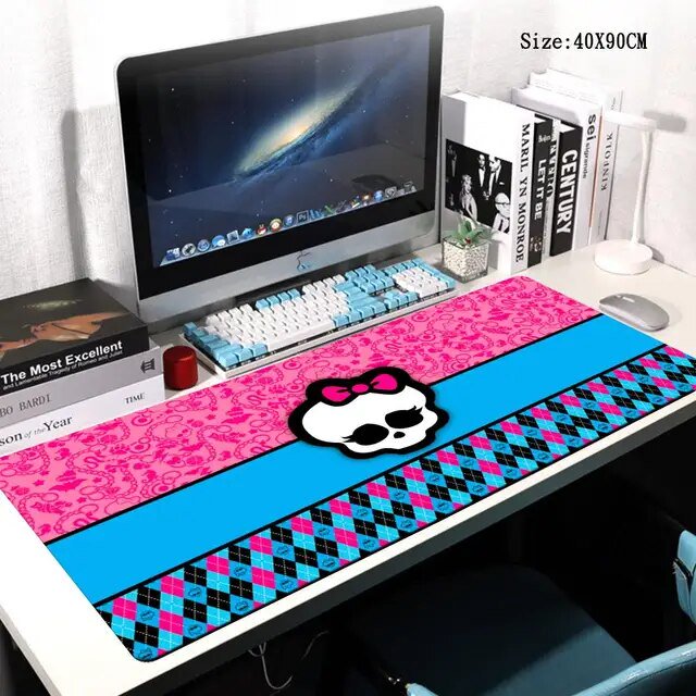 DMH Cartoon Monster High Mouse Pad Mouse Pad Desk Mouse Pad Cute HD Desk Pad Extended Gaming Keyboard Mats Gamer Mousepad 90x40