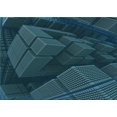 thumbnail image 1 of Ahgly Company Tapis d'Intérieur Lavables en Machine Rectangle Transitionnel Vert Cyan Foncé, 8' x 10', 1 of 7