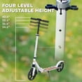thumbnail image 3 of Qaba Trottinette pour Enfants de 6 à 12 Ans avec Hauteur Réglable, Frein d'Aile Arrière, Grande Roue de 200 mm, Conception Pliable, Blanc, 3 of 7