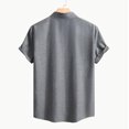 thumbnail image 4 of Kaemgyyd Button down Shirt for Men Plus Size Short Sleeve Lapel Summer Vacation Wedding Tops Breathable Solid Color Work Tee, 4 of 7