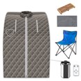 thumbnail image 5 of Patiojoy Portable Steam Sauna Spa Household Personal Sauna Tent with 9-Level Temperature &Timer Grey, 5 of 5