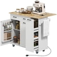 thumbnail image 1 of HOMCOM Mobile Kitchen Island with Charging Station, Drop Leaf Kitchen Cart, 1 of 10