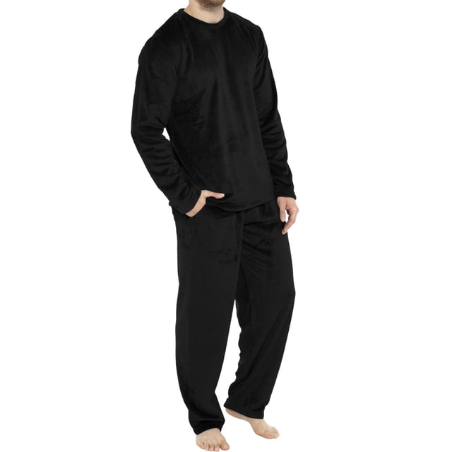 Kcodviy Mens Leisure Soft Home Pajama Set for Men Solid Color Shirt Pants Men Mens Pajama Pants Pajama Set Home Service Fun Family Pajamas Two Piece Set Long Mens Pajamas Fleece Warm Pyjamas