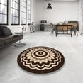 thumbnail image 4 of Ahgly Tapis d'Intérieur Lavable en Machine Carré Transitionnel Cuivre Clair Or, 5 Pieds Carré, 4 of 7