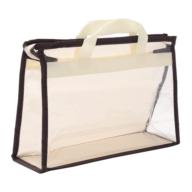 Unique Bargains Handbag Dust Bags, S Size PVC Dustproof Transparent Purse Protector, Beige