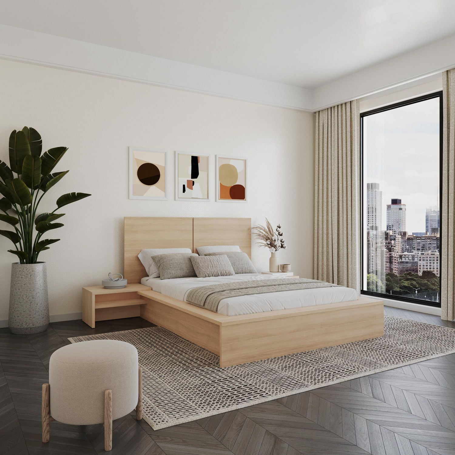Ensemble de chambre à coucher Marcy 4 pièces avec lit