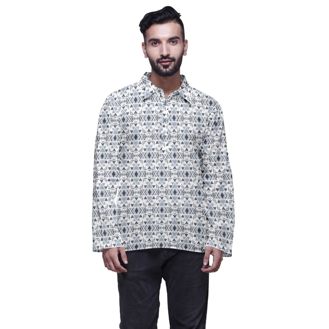 Atasi Printed Button Placket Traditional Kurta For Men Short Kurta Shirt For Boy