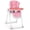 Pink, variant on Babyjoy Baby High Chair Foldable Feeding Chair w/ 4 Lockable Wheels Black