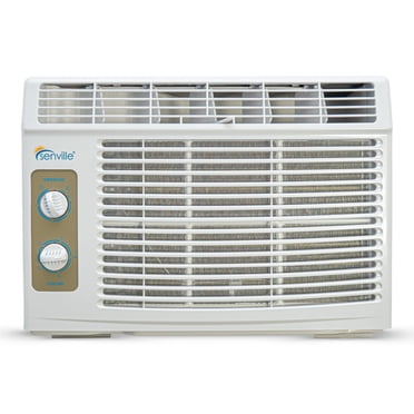 Senville Climatiseur de Fenêtre et Ventilateur 5 000 BTU, Commandes Mécaniques Faciles, Filtres Lavables, Blanc