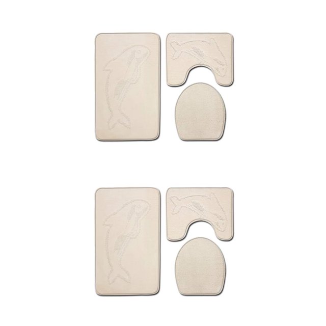 Baohd 3pieces Multi-functional Non-Slip Chenille Bath Rug Any Bathroom Eco-friendly PJ210611-B001 2Set