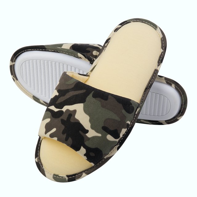 Teen Girls Soft Camo Slippers Anti-Slip Slides for Home Use and Outdoors