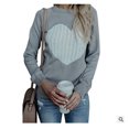 thumbnail image 1 of Women's Sweater Large Size Love Sweater Long Sleeve Top, 1 of 2