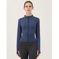 thumbnail image 2 of ORUYROP Veste de Course Légère Extensible pour Femmes avec Fermeture Éclair Complète et Trous pour les Pouces, 2 of 7