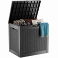 thumbnail image 1 of EasyUp Coffre de Terrasse en Résine de 30 Gallons, Coffre de Rangement Extérieur Verrouillable pour Meubles, Outils de Jardin et Rangement d'Outils, Boîtes de Rangement Extérieures Étanches (Motif Noir), 1 of 7