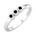 thumbnail image 2 of Tiny Round Shape Black Spinel Stackable Women Ring 925 Sterling Silver Delicate Jewelry, 2 of 3